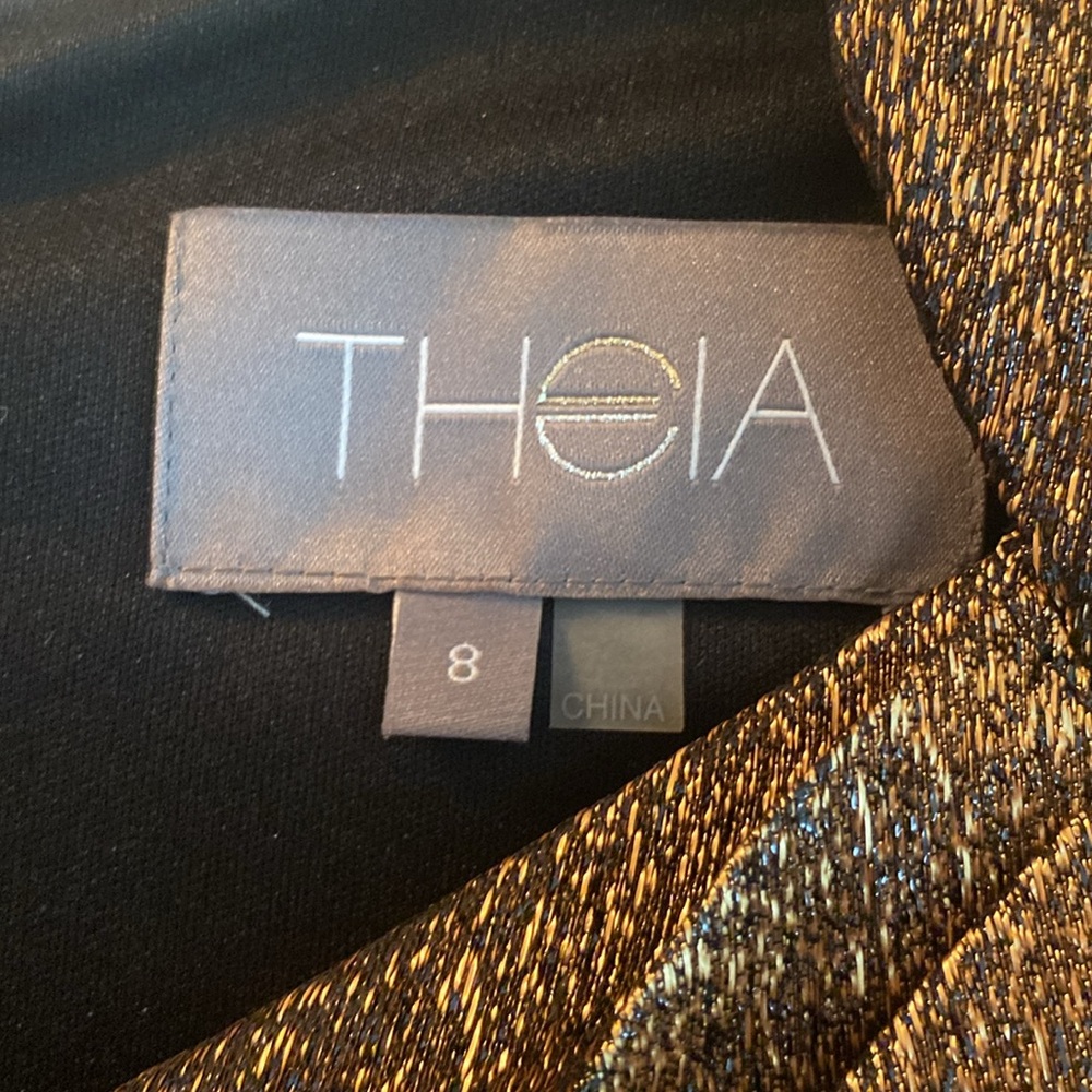 Like New Theia Ruched Metallic Dress - Picture 4 of 5